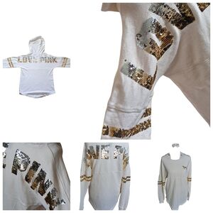 PINK XS SEQUIN HOODIE OFFERS✅️💗 GUC VICTORIAS SECRET EXTRA SMALL xs Lomg Sleeve